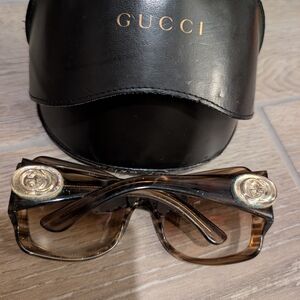 Gucci Black and Brown Sunglasses